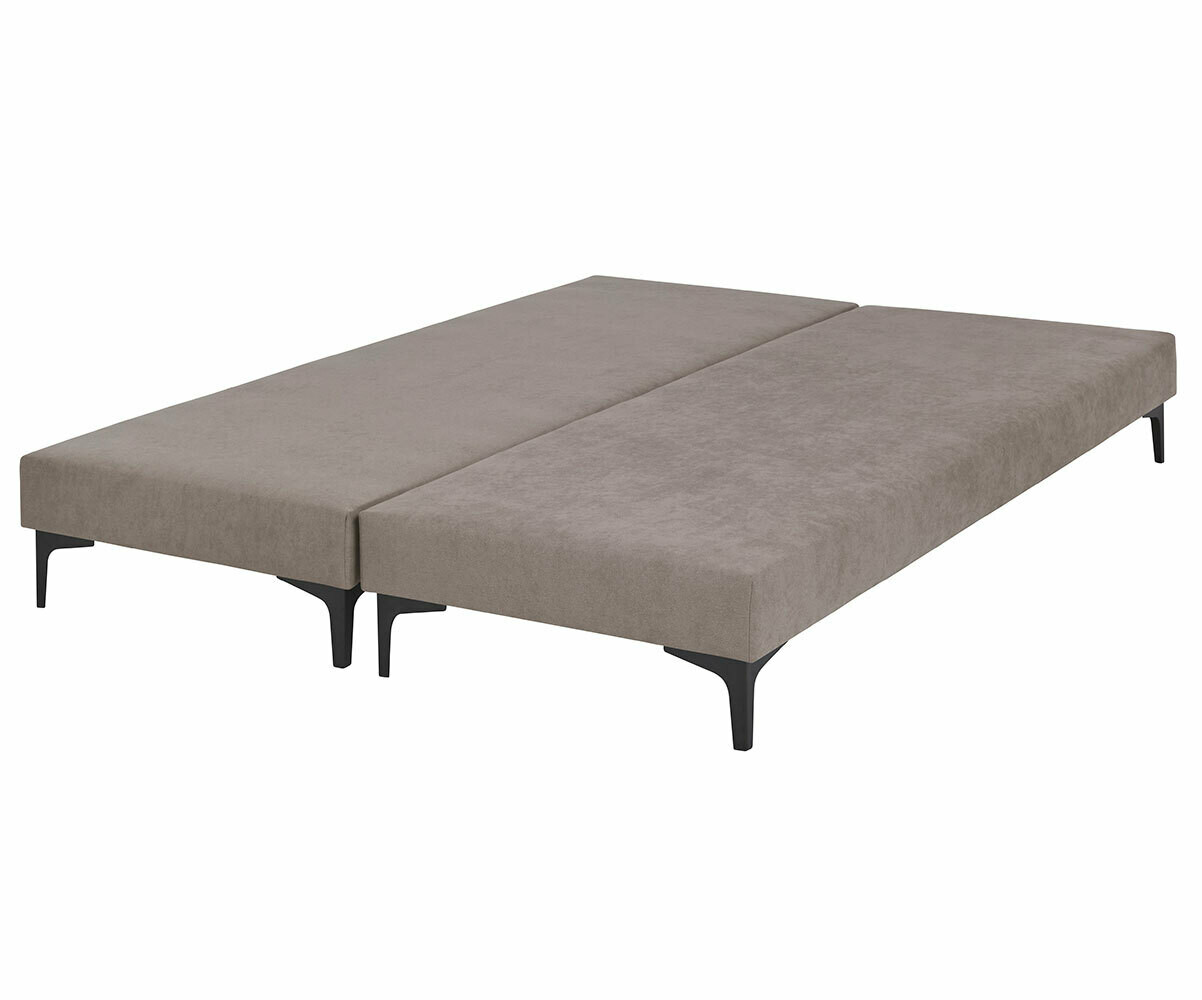 PROMO ! Sommier tapissier ado Hisso Beige 2x70x190 cm Pieds Equy noir