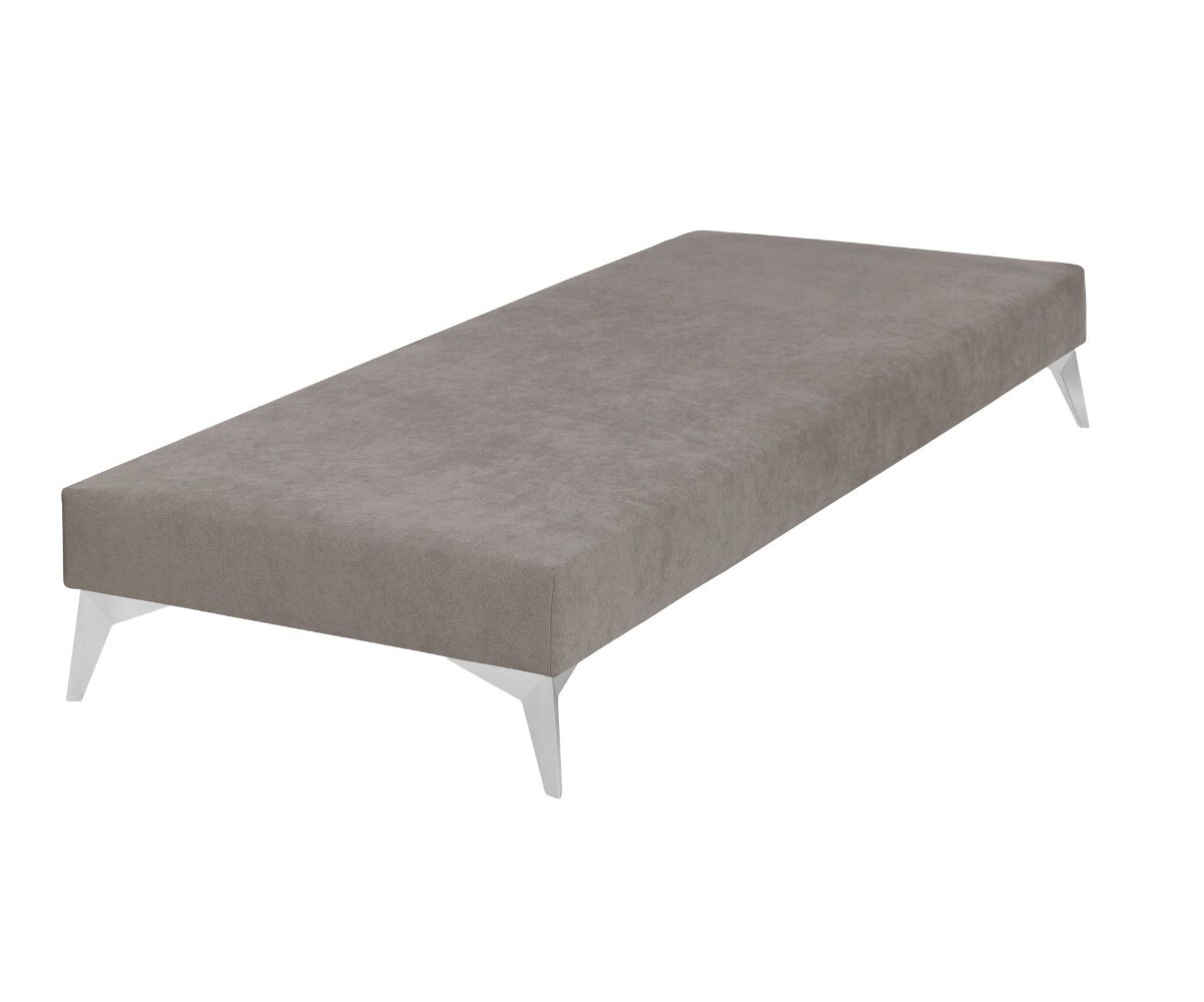 PROMO ! Sommier tapissier adulte Hisso Beige 70x190 cm Pieds Kompy chromé