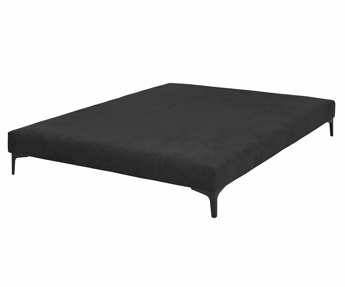 Sommier tapissier adulte 140x190 Hisso Gris anthracite 140x190 cm Pieds Equy noir