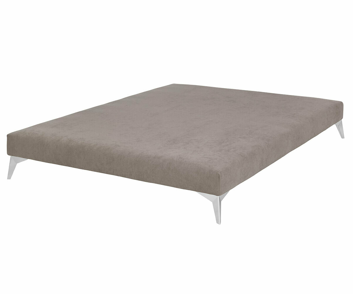 Sommier tapissier adulte 140x190 Hisso Beige 140x190 cm Pieds Kompy chromé
