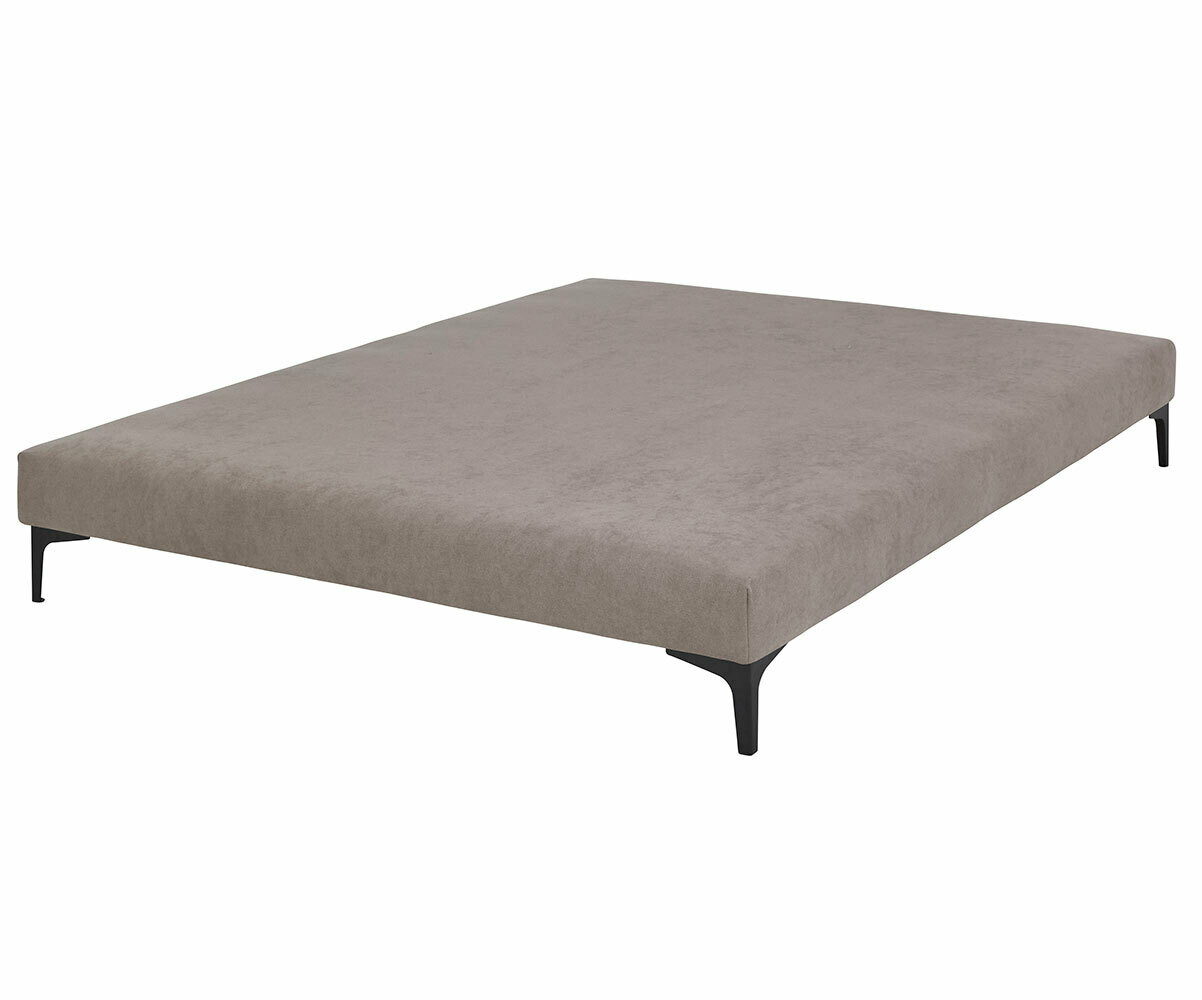 Sommier tapissier adulte 140x190 Hisso Beige 140x190 cm Pieds Equy noir