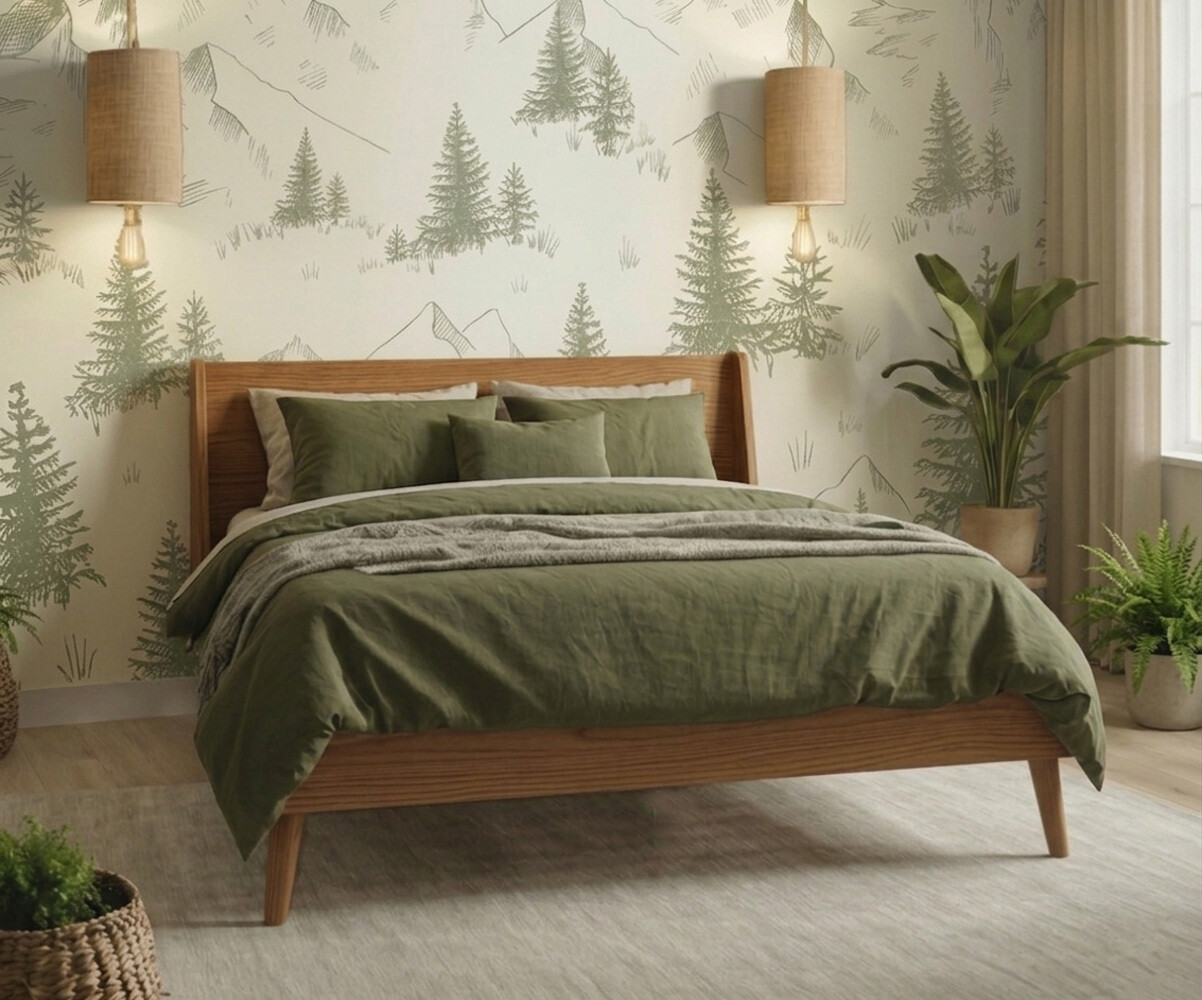 PROMO ! Lit adulte avec sommier Glaury Noisette 140x190 cm