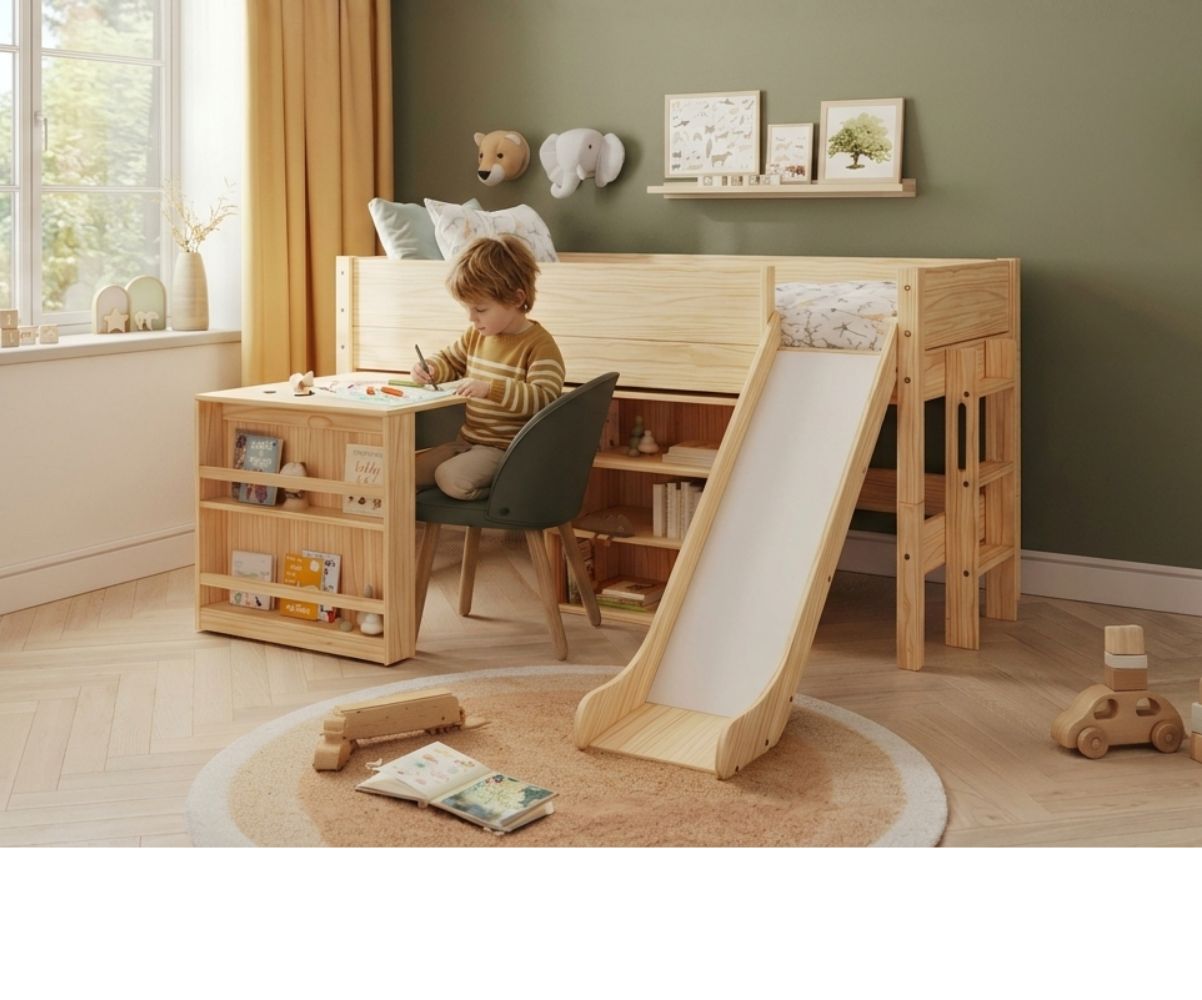 Lit mi-hauteur modulable