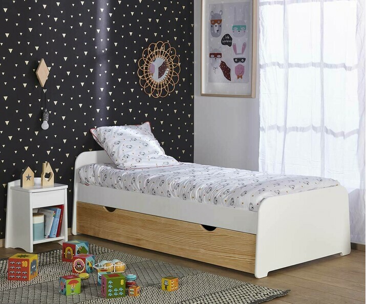 Lit Enfant Eden avec tiroir de lit façade bois en option