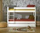 Lit superpos&eacute; enfant 1,2,3 Blanc 90x190 cm avec Sommier Gigogne