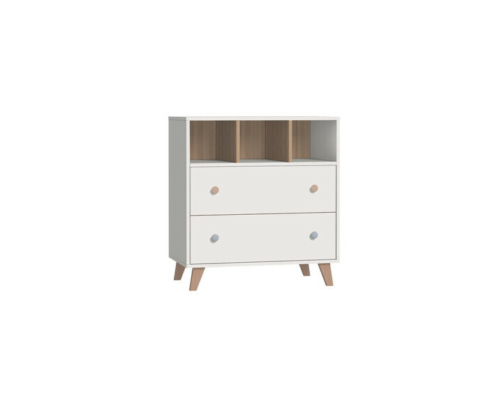 Commode Pepper Blanche 2 tiroirs