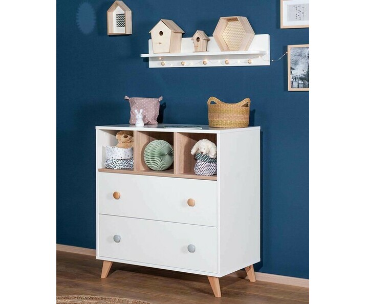Commode Bb Pepper Blanche et Bois