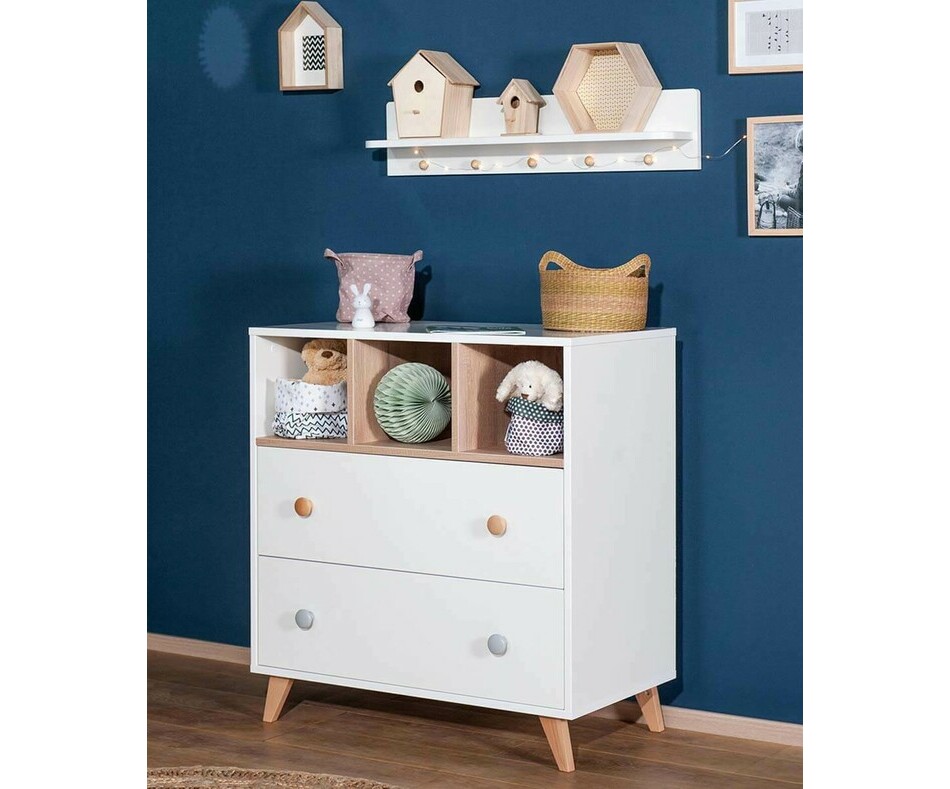 Commode Bb Pepper Blanche et Bois