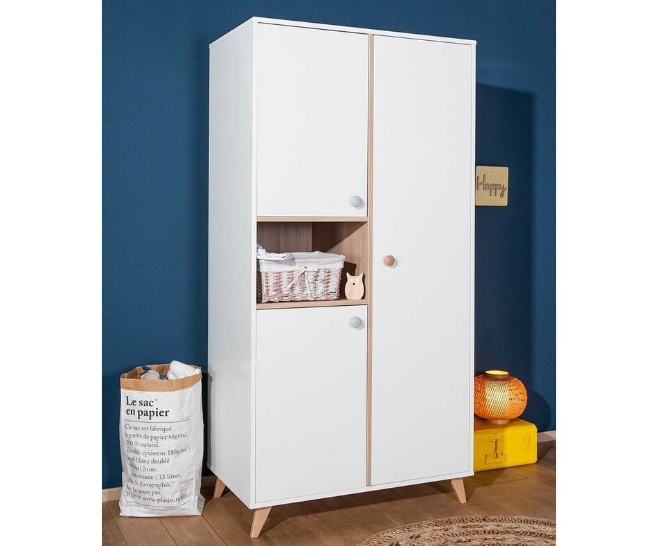 Armoire Bb Pepper Blanche et Bois