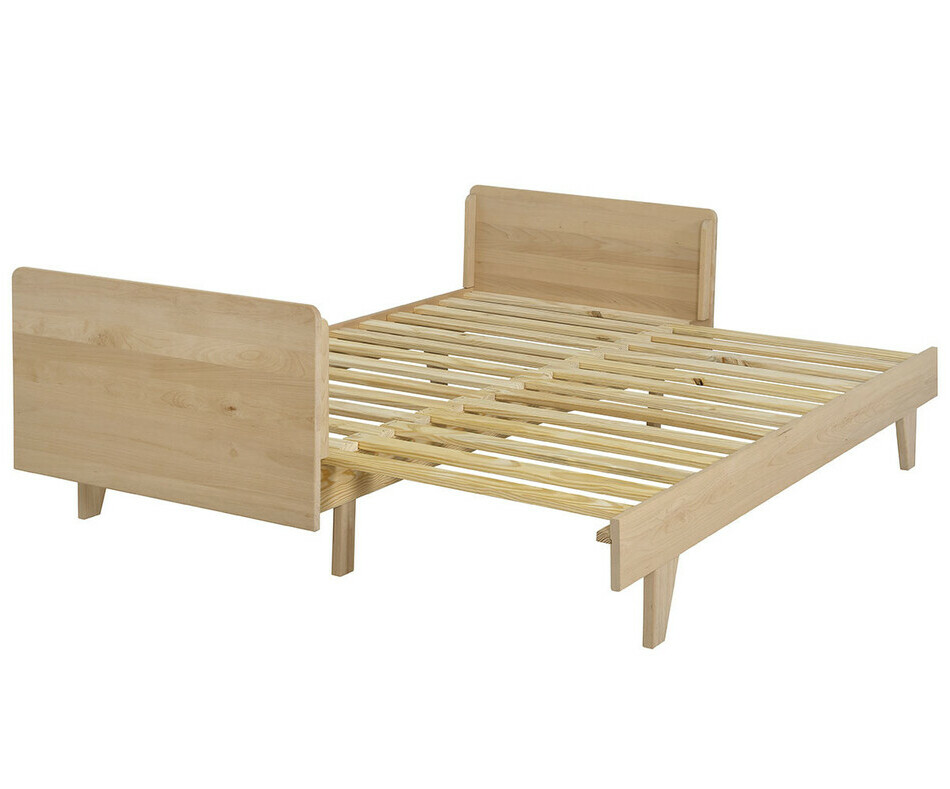 Lit gigogne enfant Nature avec sommier ouvert 