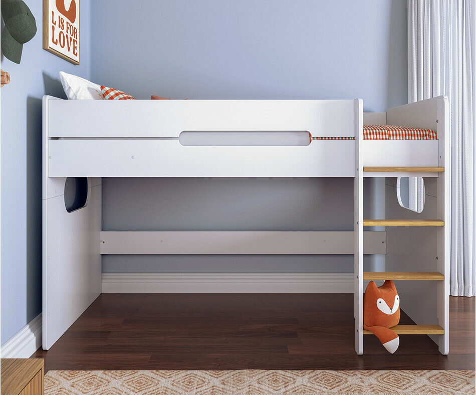 Lit pour enfant Spark mi hauteur vue dessous avec matelas inclus