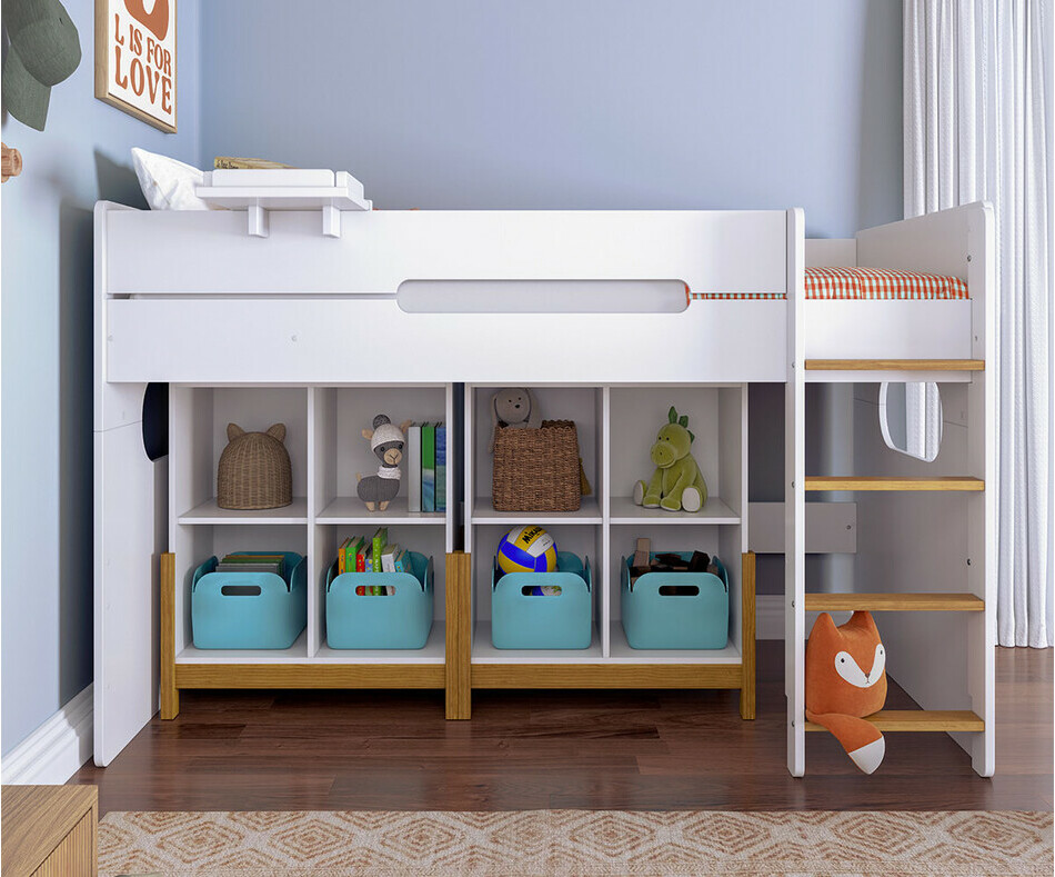 Echelle lit Enfant Mi-hauteur Spark Blanc 