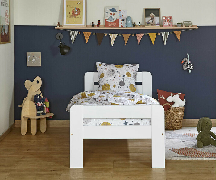 Lit enfant Beddy blanc 90x 190 cm de face