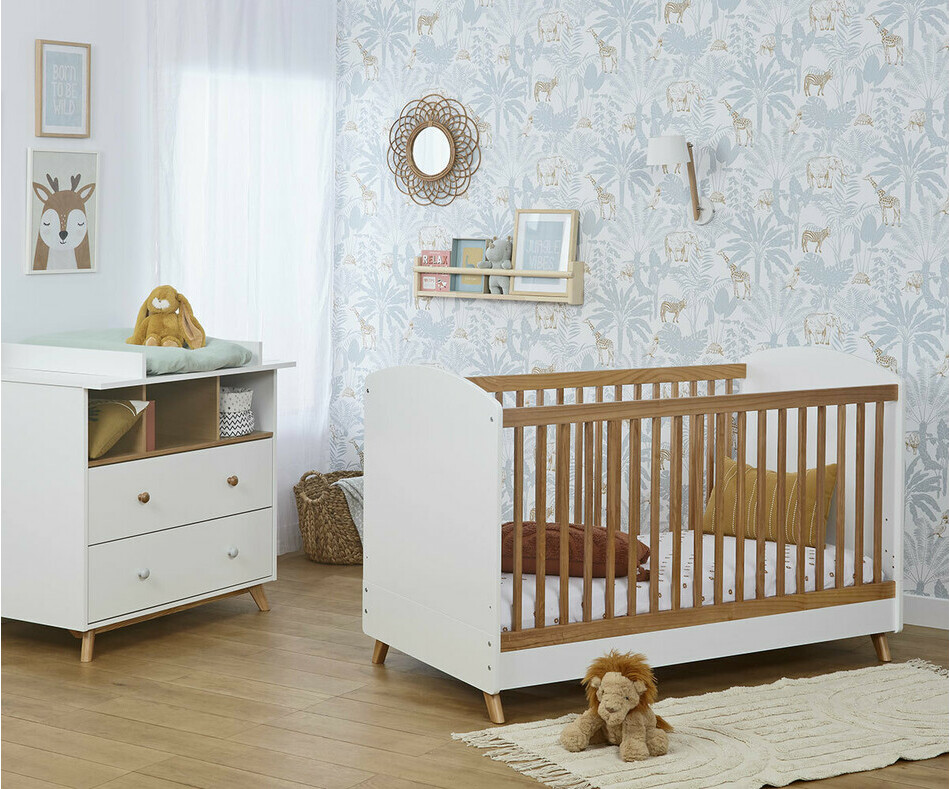 Mini chambre bb Pepper blanc et bois