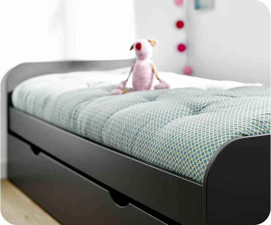 Détails du lit enfant twist gris anthracite Détails du lit enfant twist gris anthracite