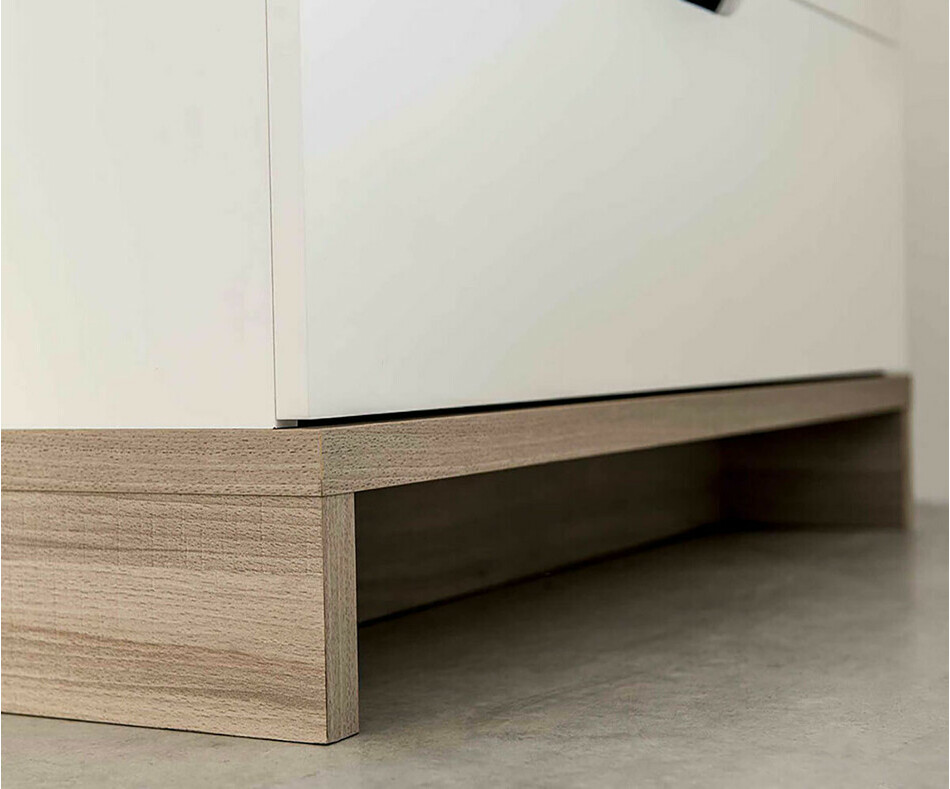 Bas de la Commode Bb Plume Blanche et Bois