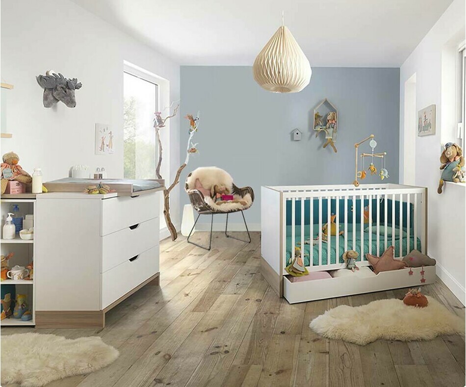 Mini chambre bb Plume Blanche et Bois 