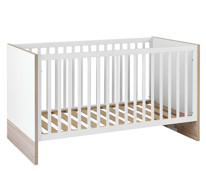 Lit bb volutif Plume Blanc et Bois avec Matelas