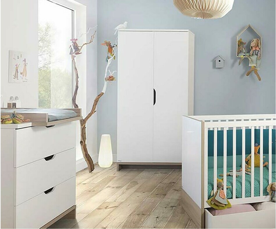 Armoire Bb Plume Blanche et Bois