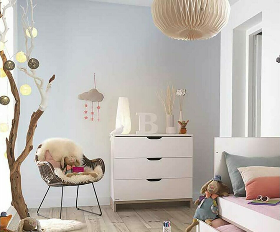 Commode Bb Plume Blanche et Bois