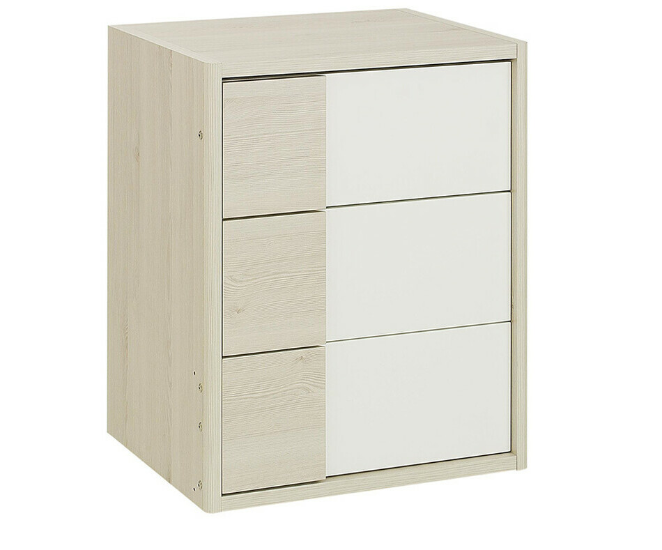 Commode bb Lili 3 tiroirs bois et blanche 