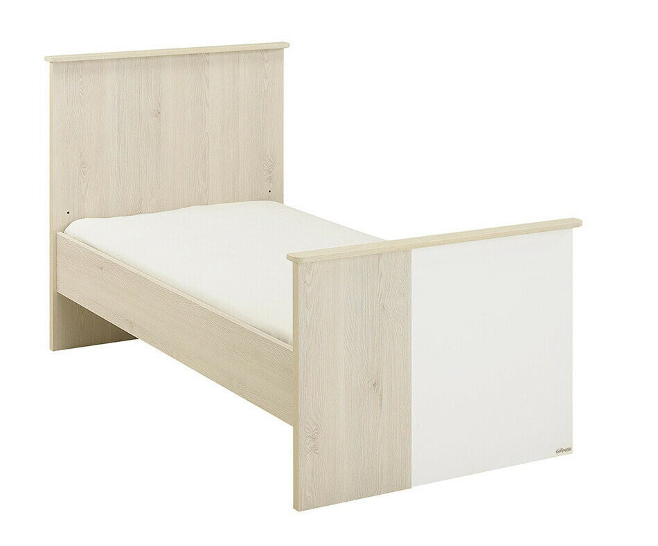 Lit bb volutif Lili bois et blanc transform en lit enfant 70x140cm 
