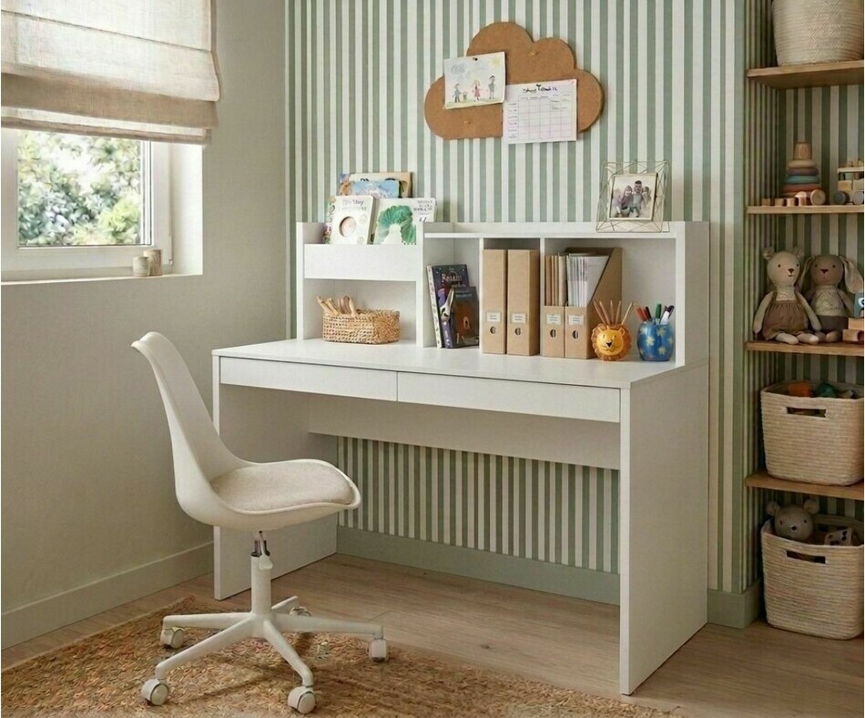 Bureau Iléo avec rangements blanc Bureau Iléo avec rangements blanc