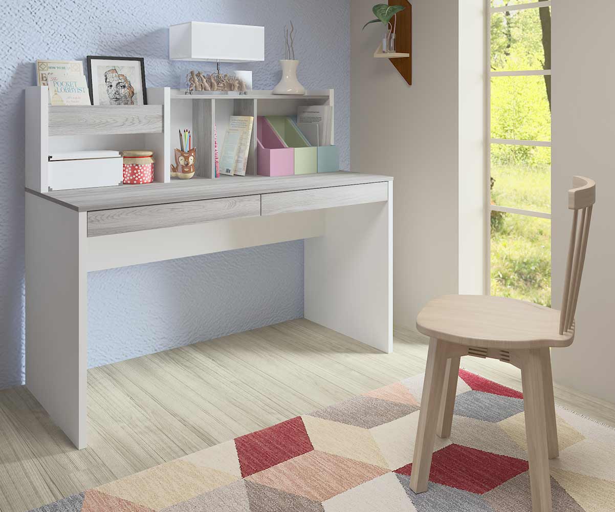 Bureau enfant Iléo Blanc et Bois Bureau enfant Iléo Blanc et Bois