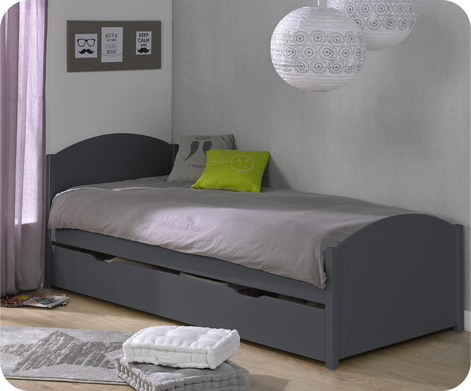 lit pour ado lit ado gigogne pac 244 me gris anthracite 90x200 cm lit pour ado lit ado gigogne pac 244 me gris anthracite 90x200 cm