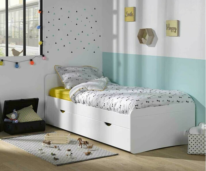 Lit Enfant Willow Blanc avec Tiroir en Option