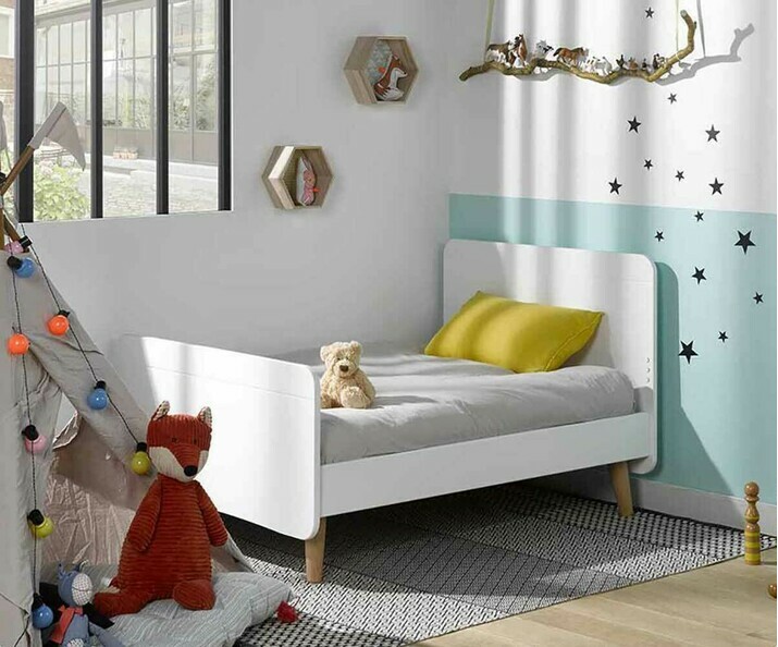 Lit Enfant volutif Willow 90x140 cm Blanc avec Pieds