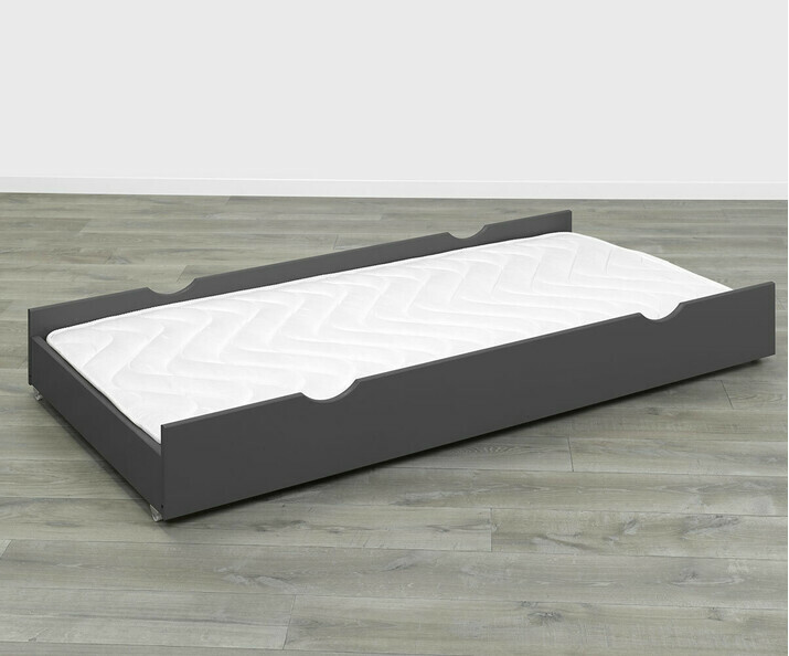 Tiroir de Lit Enfant Gris anthracite en Bois massif