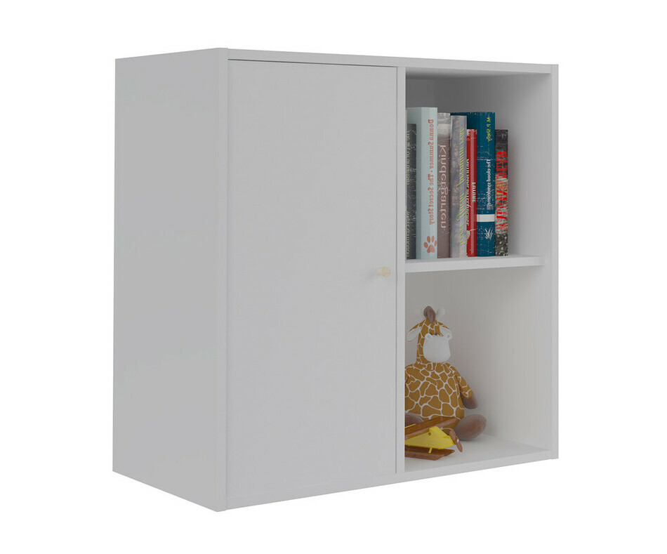 Meuble de Rangements Moov 4 Cases Blanches avec une Porte Blanche