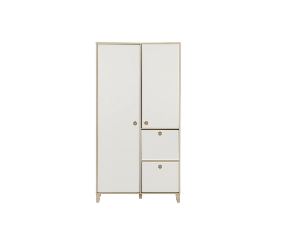 Armoire Bb Perle avec 2 Tiroirs Blancs