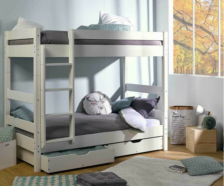 Lit superposé enfant avec 2 matelas - Wood