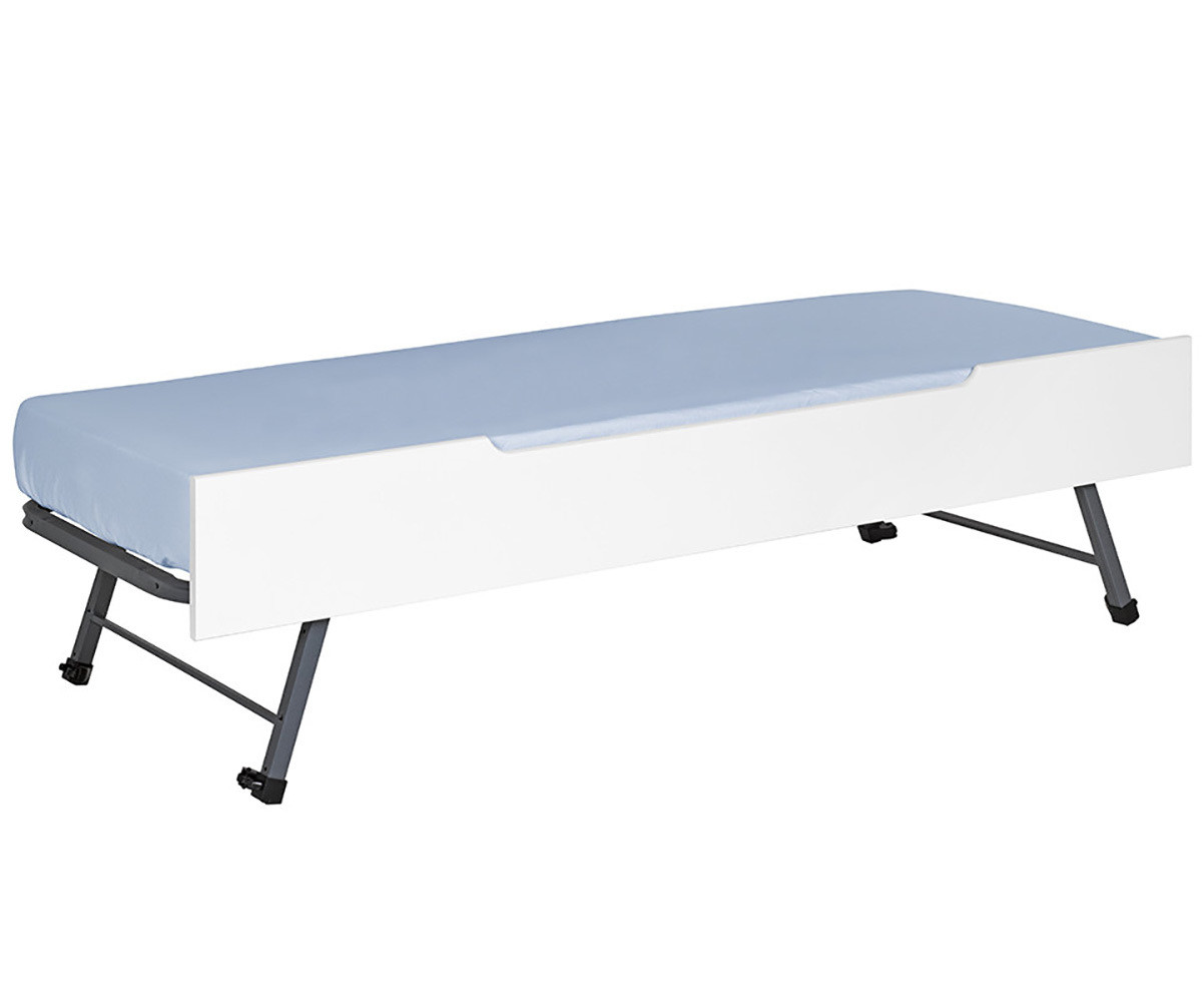 Sommier Gigogne 90x190 cm Façade Bois Massif Blanche pour Lit Sleep'in