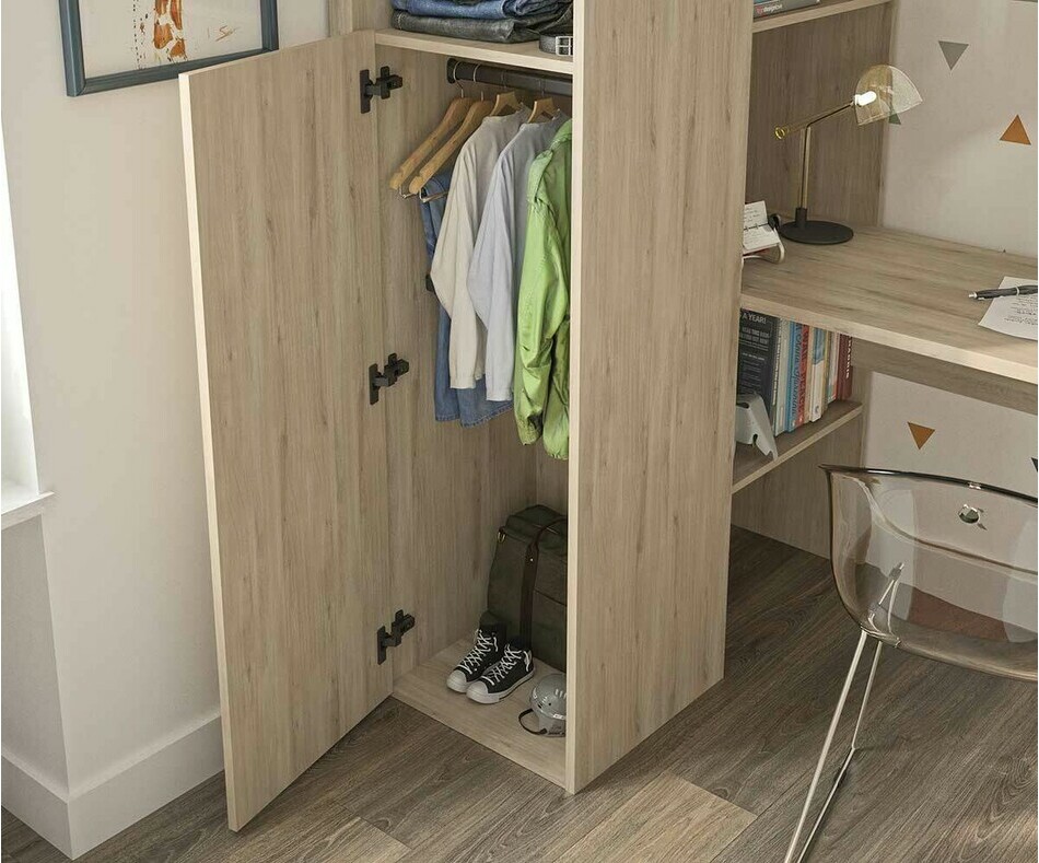 Penderie du Lit Enfant Mezzanine Soa Chne Clair 