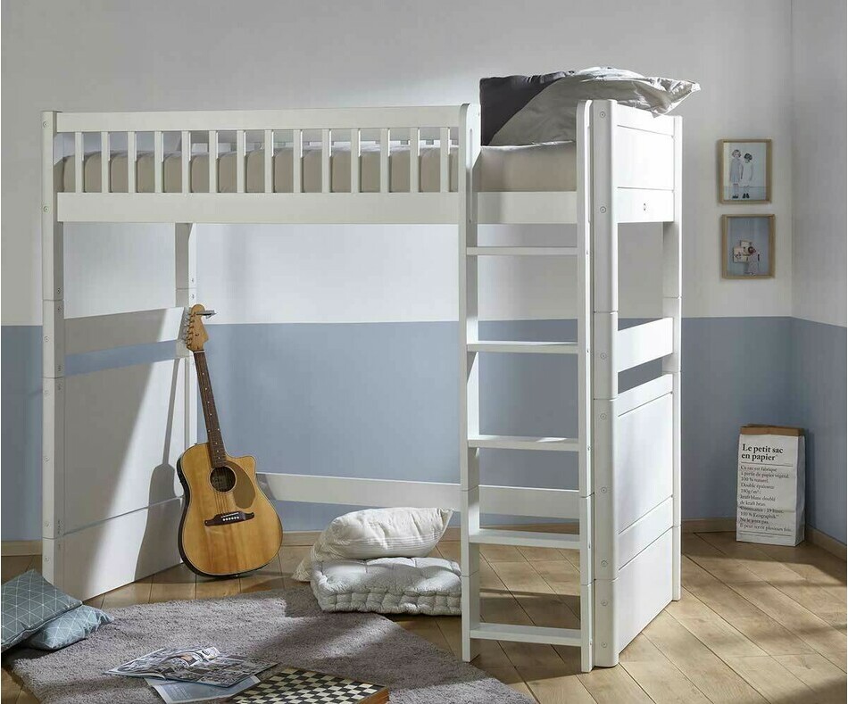 Lit enfant mezzanine volutif  Rio couchage haut 