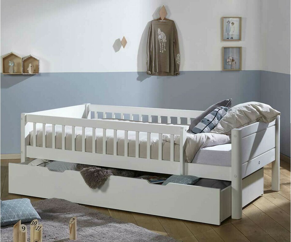 Lit enfant avec barrires Rio et sommier gigogne 