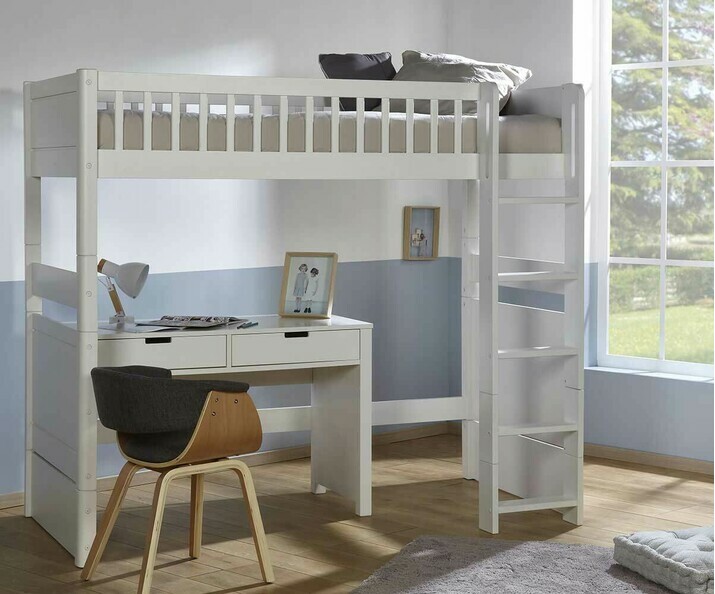 Lit mezzanine enfant volutif Rio haut avec bureau 