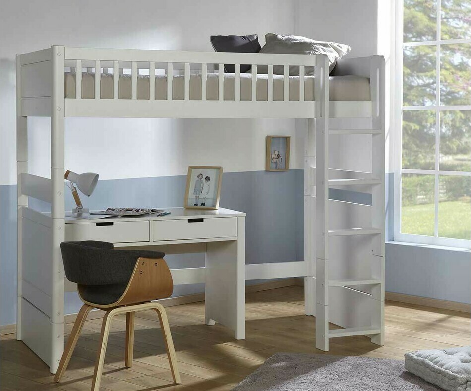 Lit mezzanine enfant volutif Rio haut avec bureau 