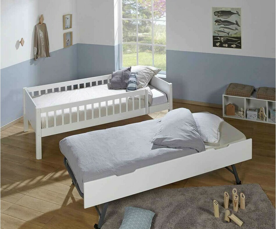 Lit enfant gigogne avec barrires Rio, sommier gigogne dissoci 
