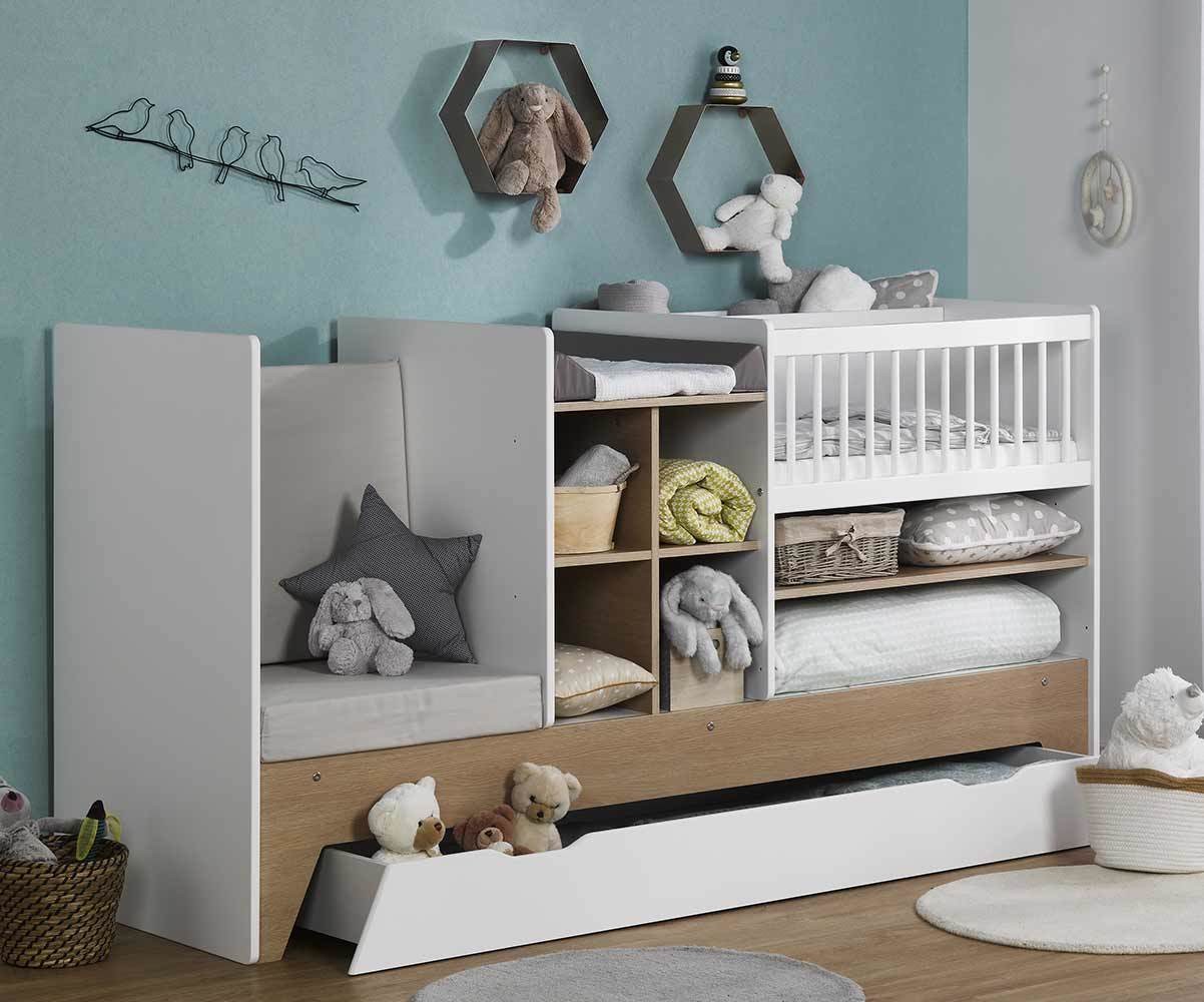 Lit bébé évolutif combiné Moon, du mobilier 100 français