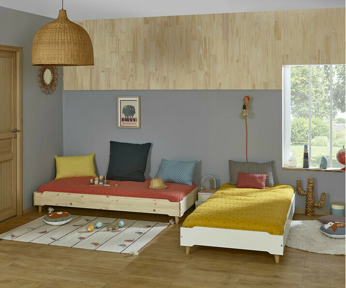 Pack lit enfant avec pieds et matelas - Happy