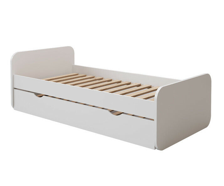 Lit Ado Lemon Blanc 90 x 200 cm avec sommier gigogne en option