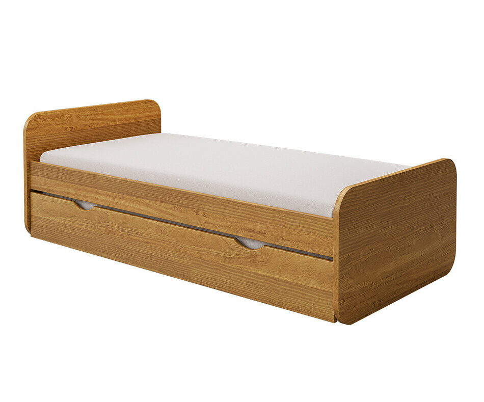 Lit Lemon noisette adulte (sommier gigogne en option)