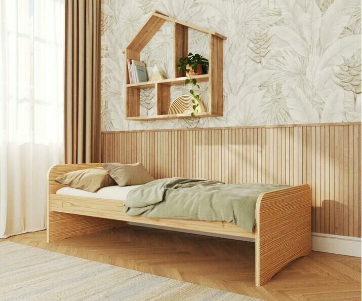 Lit ado Twist bois avec sommier matelas inclus