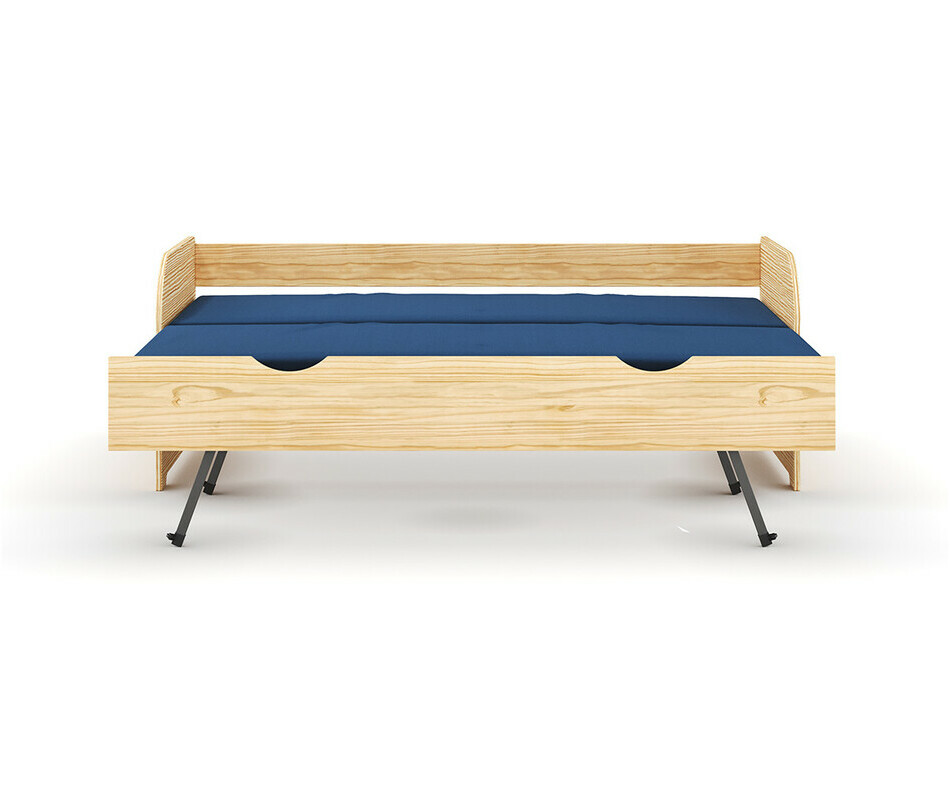 Lit banquette gigogne bois avec sommier gigogne ouvert Lit banquette gigogne bois avec sommier gigogne ouvert