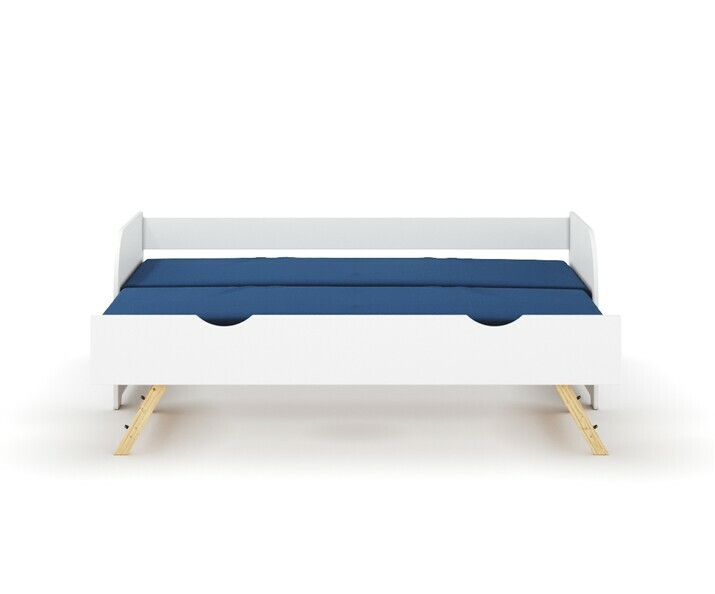 Lit banquette gigogne avec sommier gigogne ouvert