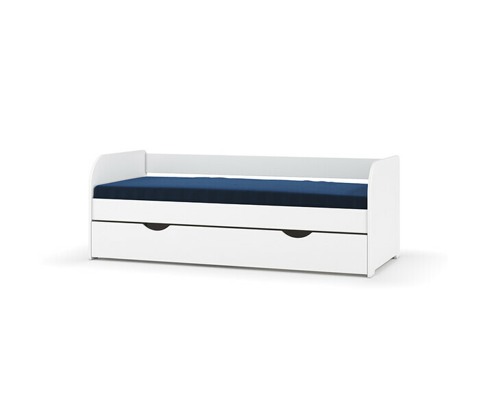 Lit banquette gigogne blanc en bois massif